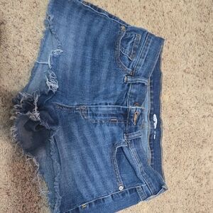 Old Navy Blue Jean Shorts Distressed Mid-Thigh